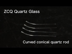 tige de quartz transparente surface lisse tige de verre conique incurvée